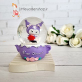 گوی وارداتی چراغدار دونه برفی دار کرومی