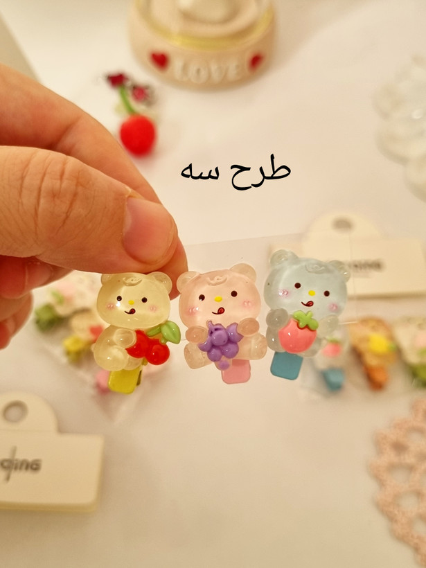 ست ۳ عددی گیره سر انبری آبنباتی وارداتی