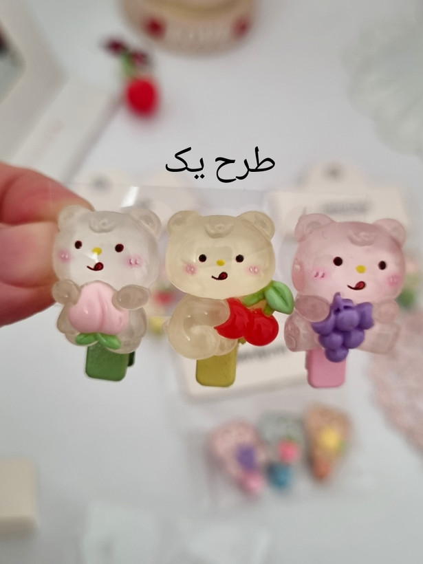 ست ۳ عددی گیره سر انبری آبنباتی وارداتی