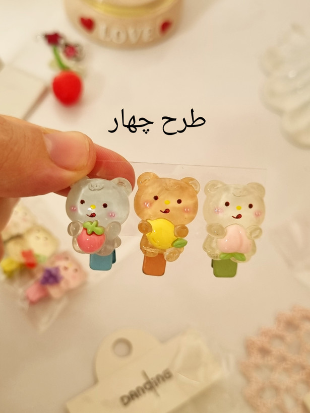ست ۳ عددی گیره سر انبری آبنباتی وارداتی