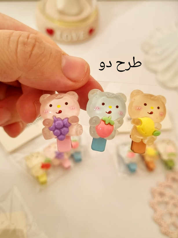 ست ۳ عددی گیره سر انبری آبنباتی وارداتی