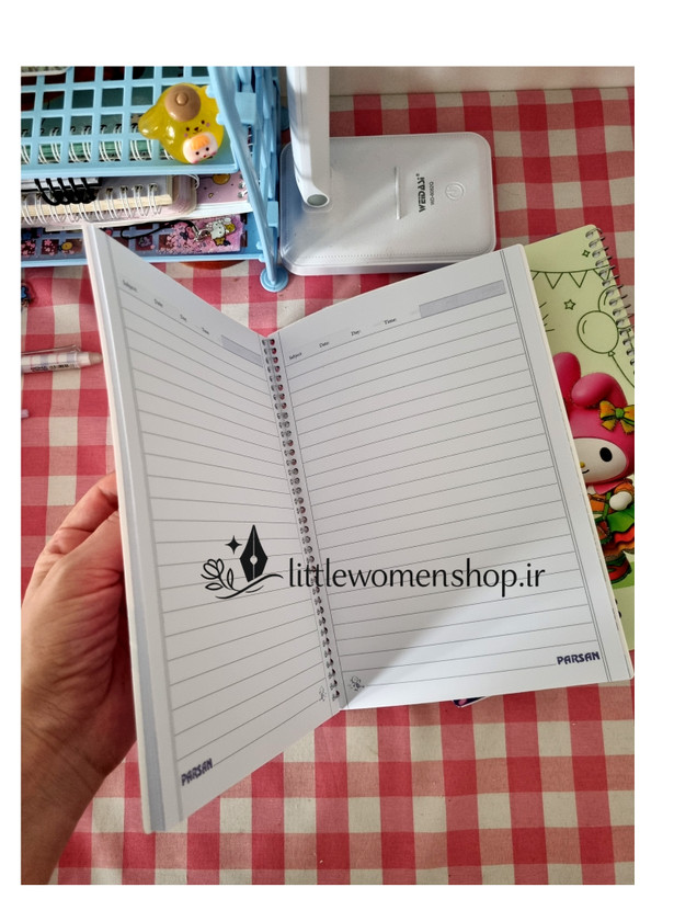 دفتر سیمی ۵۰ برگ خط دار طلقی